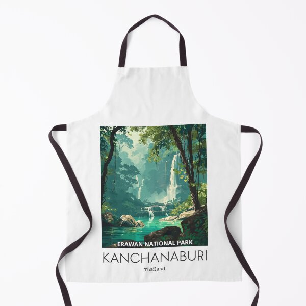 Item preview, A Vintage Travel Illustration of Erawan National Park - Thailand  designed and sold by GoodOldVintage.