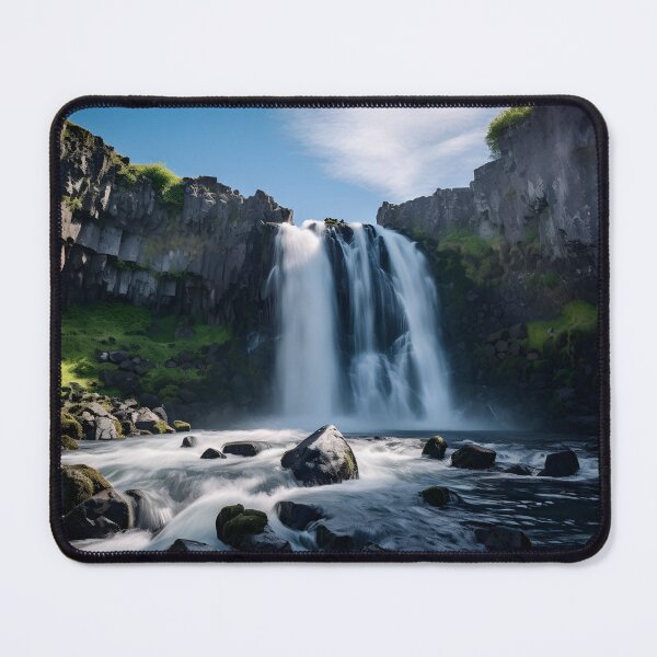 Item preview, A waterfall in a rocky area designed and sold by johndesign88.