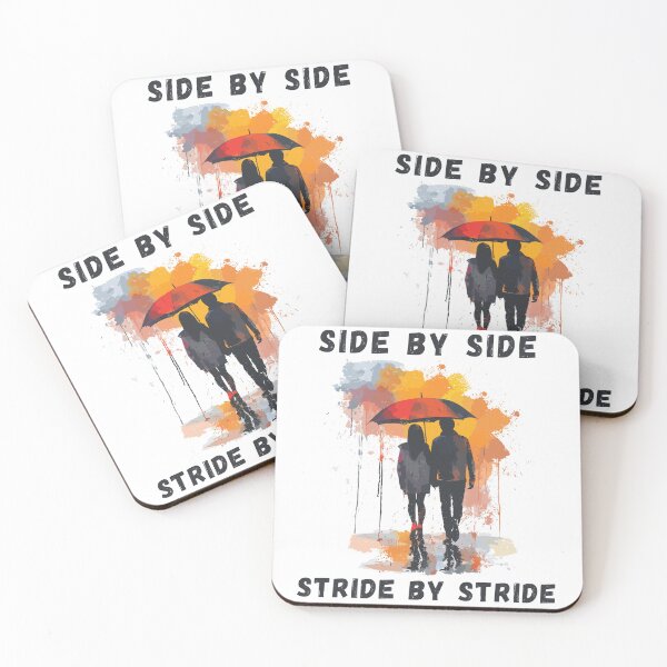 Item preview, Couple Under Umbrella Side By Side Street Art Style designed and sold by CosyTeal.
