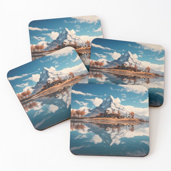 Item preview, A house on an island with trees and a mountain in the background designed and sold by johndesign88.