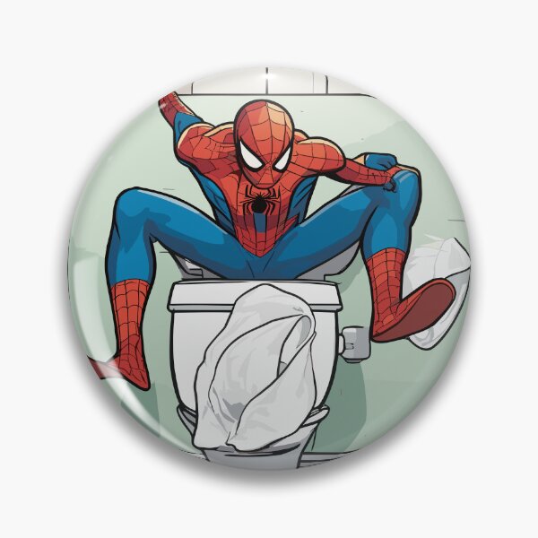 Item preview, Web-Slinging Spider: Spidey web-slinger Hilarious Toilet Paper roll across the bathroom  designed and sold by SpideyUniversz.