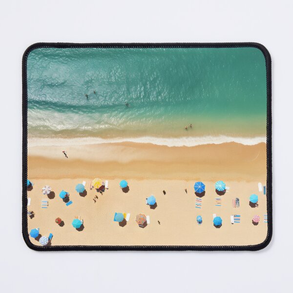 Item preview, A beach with umbrellas and people on the beach designed and sold by johndesign88.
