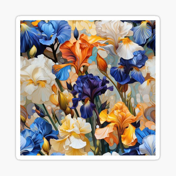 Item preview, Iris Tile 23: Royal Palette Velvet Kisses in Golden Sunbeams and Purple Fire designed and sold by TheBrainArt.