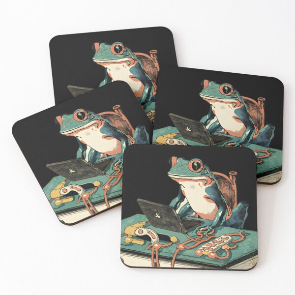 Item preview, Frog Working Cartoon designed and sold by PrintPaloza.