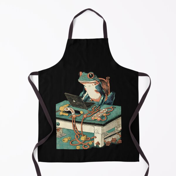 Item preview, Frog Working Cartoon designed and sold by PrintPaloza.