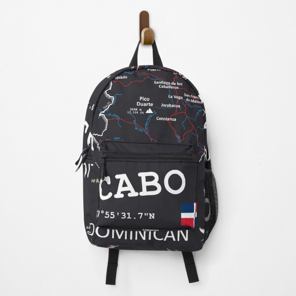 Item preview, Cabo Rojo Dominican Republic Flag Travel Map Coordinates Roads Rivers and Oceans White designed and sold by frenchsalsa.