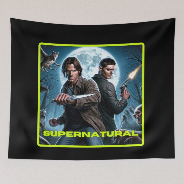 Item preview, Supernatural - Original Artwork by me - 1 of 9 Collection - collage of Sam and Dean Winchester fighting evil. designed and sold by Sunflower5576.
