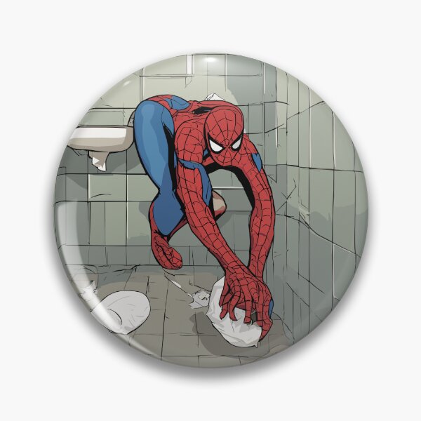 Item preview, Web-Slinging Spider: Spidey web-slinger Hilarious Toilet Paper roll across the bathroom  designed and sold by SpideyUniversz.