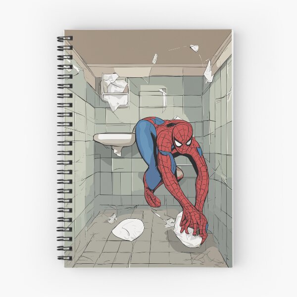 Item preview, Web-Slinging Spider: Spidey web-slinger Hilarious Toilet Paper roll across the bathroom  designed and sold by SpideyUniversz.