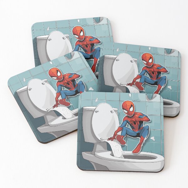 Item preview, Web-Slinging Spider: Spidey web-slinger Hilarious Toilet Paper roll across the bathroom  designed and sold by SpideyUniversz.
