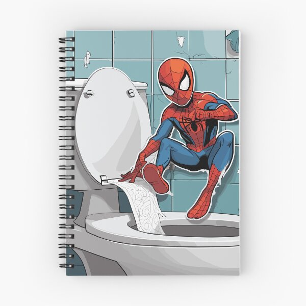Item preview, Web-Slinging Spider: Spidey web-slinger Hilarious Toilet Paper roll across the bathroom  designed and sold by SpideyUniversz.