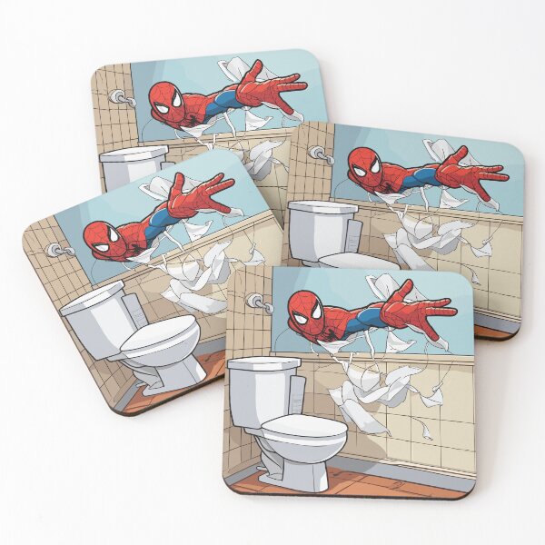 Item preview, Web-Slinging Spider: Spidey web-slinger Hilarious Toilet Paper roll across the bathroom  designed and sold by SpideyUniversz.