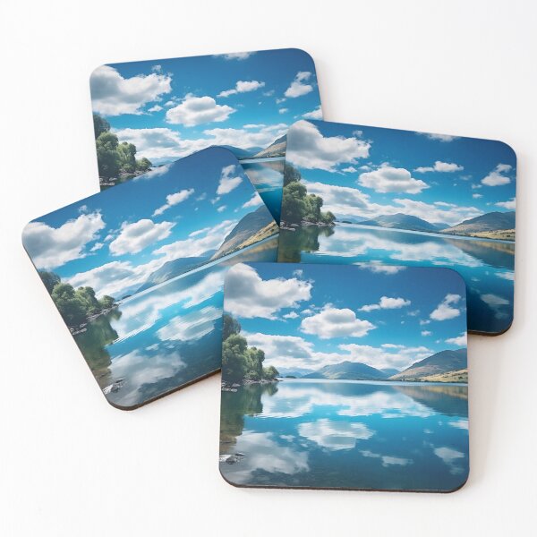 Item preview, A body of water with trees and mountains in the background designed and sold by johndesign88.