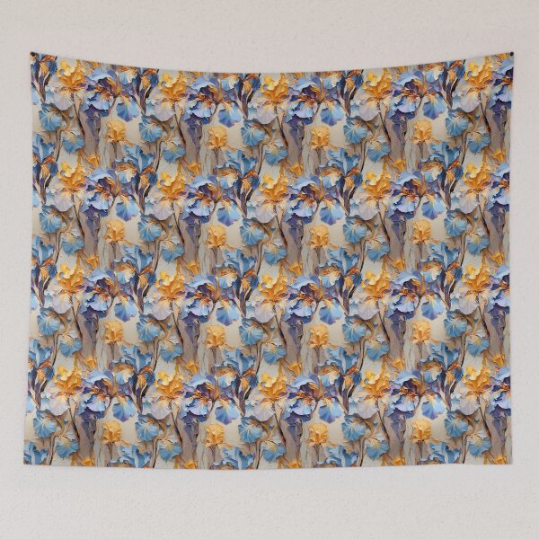 Item preview, Iris Tile 25: Royal Palette Velvet Kisses in Golden Sunbeams and Purple Fire designed and sold by TheBrainArt.