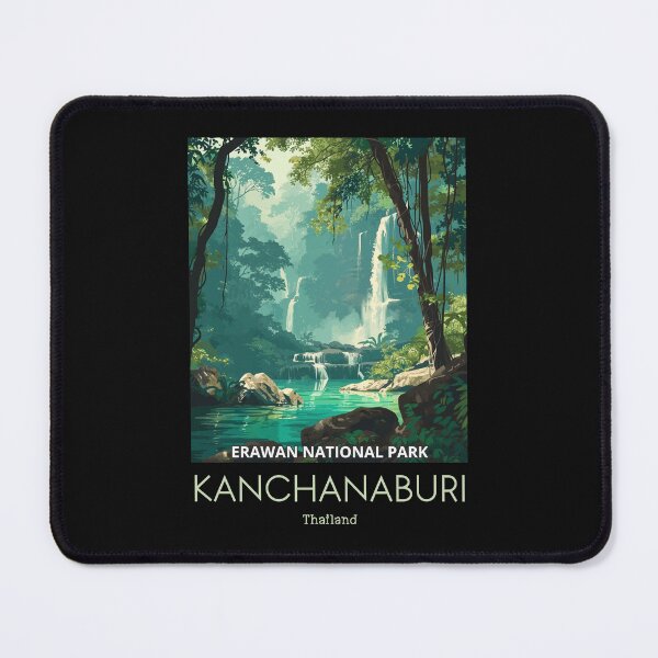 Item preview, A Vintage Travel Illustration of Erawan National Park - Thailand designed and sold by GoodOldVintage.