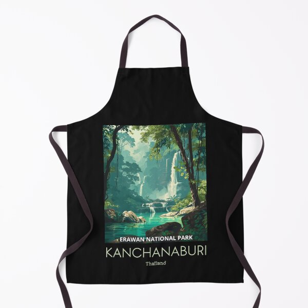 Item preview, A Vintage Travel Illustration of Erawan National Park - Thailand  designed and sold by GoodOldVintage.