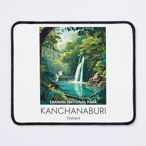 Item preview, A Vintage Travel Illustration of Erawan National Park - Thailand designed and sold by GoodOldVintage.