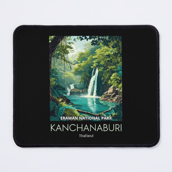 Item preview, A Vintage Travel Illustration of Erawan National Park - Thailand designed and sold by GoodOldVintage.