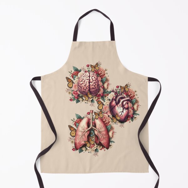 Item preview, Human organs, art with vintage anatomy floral and butterflies, botany, heart, lungs and brain with floral designed and sold by Collagedream.