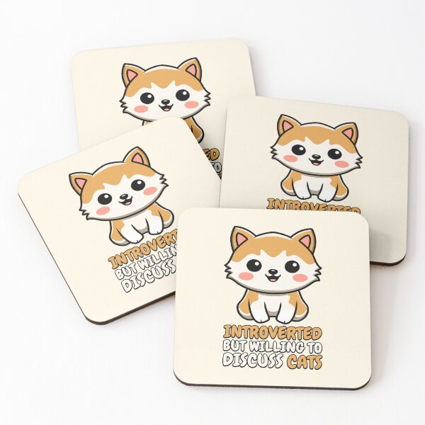 Item preview, Introverted But Willing To Discuss Cats! Cute Kitten Cartoon designed and sold by PMCreative.