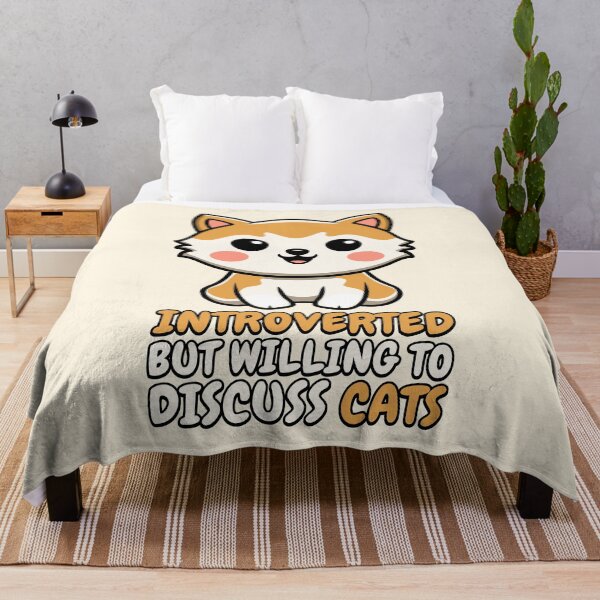 Item preview, Introverted But Willing To Discuss Cats! Cute Kitten Cartoon designed and sold by PMCreative.