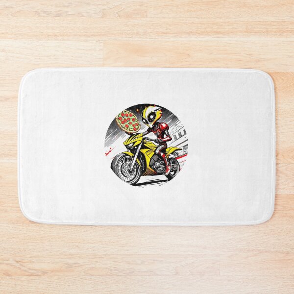 Item preview, Alien on a motorcycle delivering a tasty pepperoni pizza  designed and sold by BADESIGNZZ.