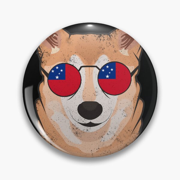 Item preview, Vintage Patriotic Shiba Inu Samoan Flag designed and sold by feether-store.