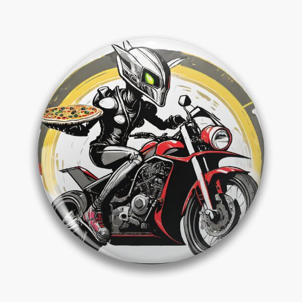 Item preview, Alien Pizza delivery on a motorcycle designed and sold by BADESIGNZZ.