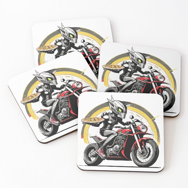 Item preview, Alien Pizza delivery on a motorcycle designed and sold by BADESIGNZZ.