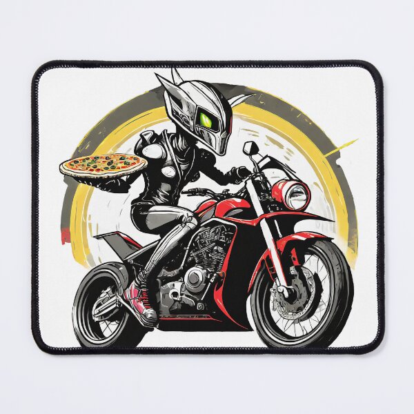 Item preview, Alien Pizza delivery on a motorcycle designed and sold by BADESIGNZZ.