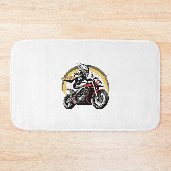 Item preview, Alien Pizza delivery on a motorcycle designed and sold by BADESIGNZZ.