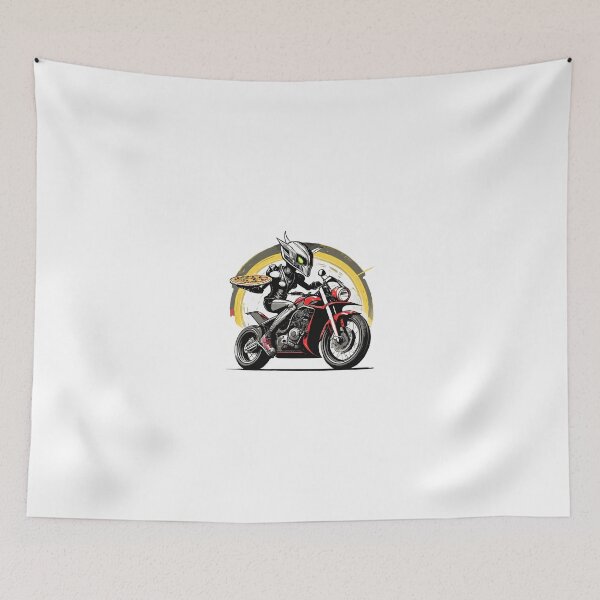 Item preview, Alien Pizza delivery on a motorcycle designed and sold by BADESIGNZZ.