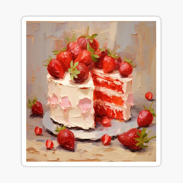 Item preview, Impasto Series - Cream and Strawberry Cake designed and sold by PrincessaCharms.