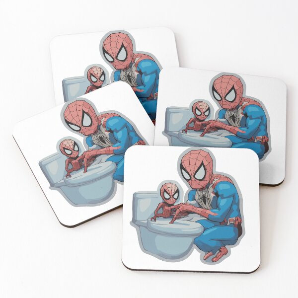 Item preview, Web-Slinging Spiders: Two Spidey web-slinger Hilarious Toilet Paper roll across the bathroom  designed and sold by SpideyUniversz.