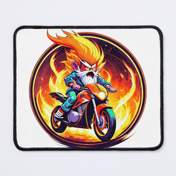 Item preview, Gnome with burning hair on a motorcycle designed and sold by BADESIGNZZ.