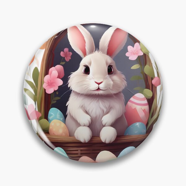 Item preview, Cute Happy Easter Bunny in Basket designed and sold by FerociousHorse.