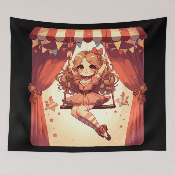 Item preview, Circus girl give show on flying trapeze designed and sold by TomFrontierArt.