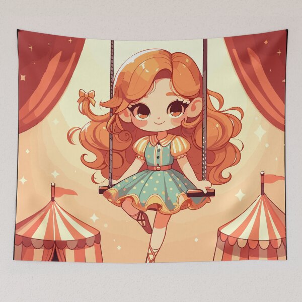 Item preview, Circus girl give show on flying trapeze designed and sold by TomFrontierArt.