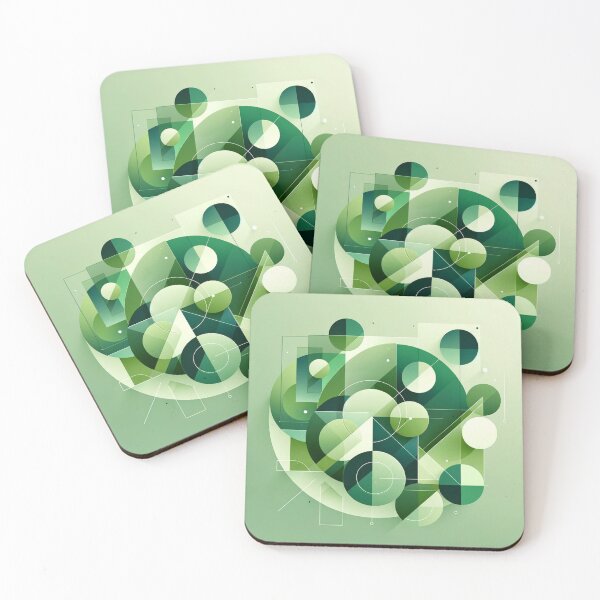 Item preview, Verdant Visions: Elegant Green Geometric Abstract Wall Art designed and sold by gooseprinttees.