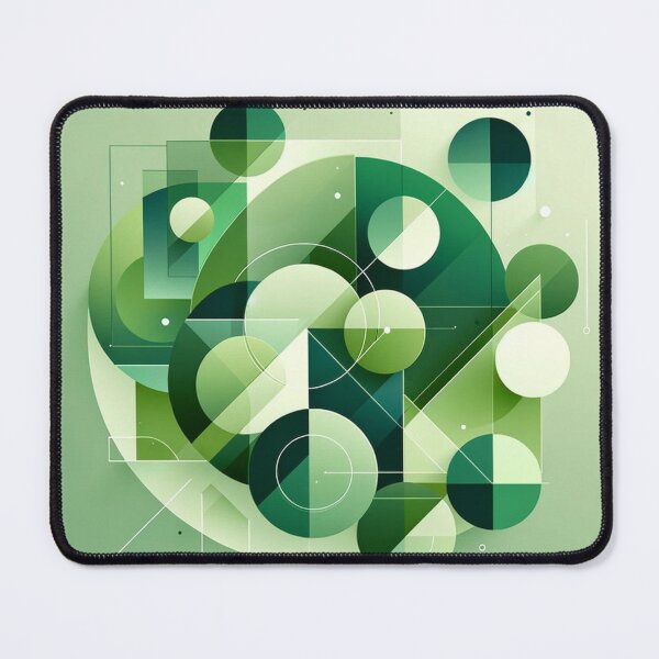 Item preview, Verdant Visions: Elegant Green Geometric Abstract Wall Art designed and sold by gooseprinttees.