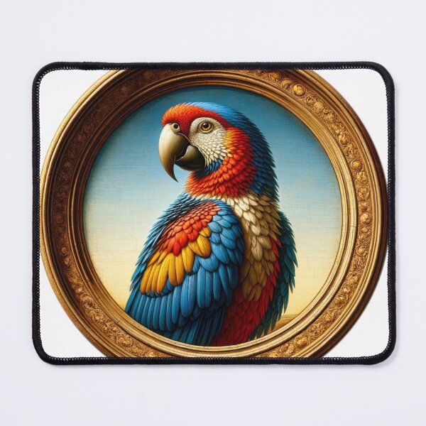 Item preview, Parrot in golden frame designed and sold by ClumsyClouds.