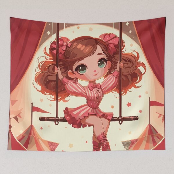 Item preview, Circus girl give show on flying trapeze designed and sold by TomFrontierArt.