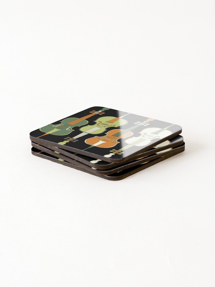 Thumbnail 4 of 5, Coasters (Set of 4), Colorful Cello Pattern designed and sold by BartholGraphics.