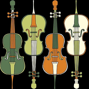 Artwork thumbnail, Colorful Cello Pattern  by BartholGraphics