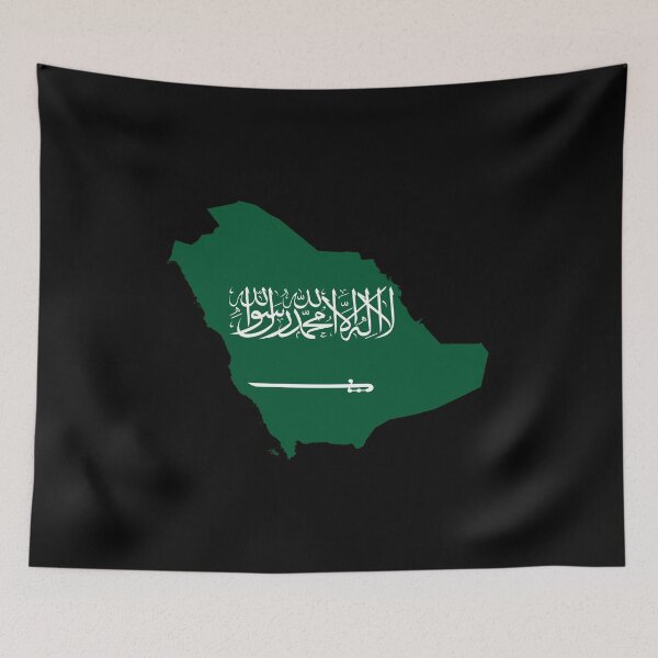 Item preview, Flag Map of Saudi Arabia designed and sold by feether-store.