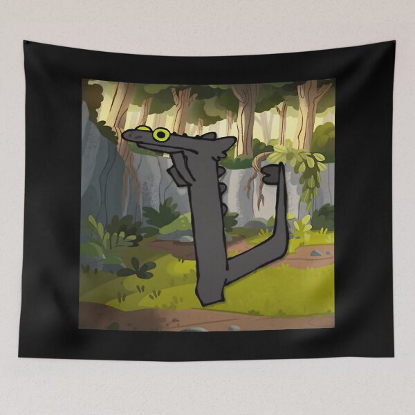 Item preview, Toothless Dragon dancing meme - Lizard black lizard dancing, toothless, httyd, cas van de pol square designed and sold by ChataMaroon.