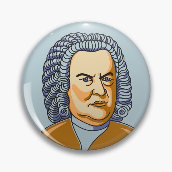 Item preview, Johann Sebastian Bach - Famous classic musician Illustration in vector style designed and sold by GreissDesign.