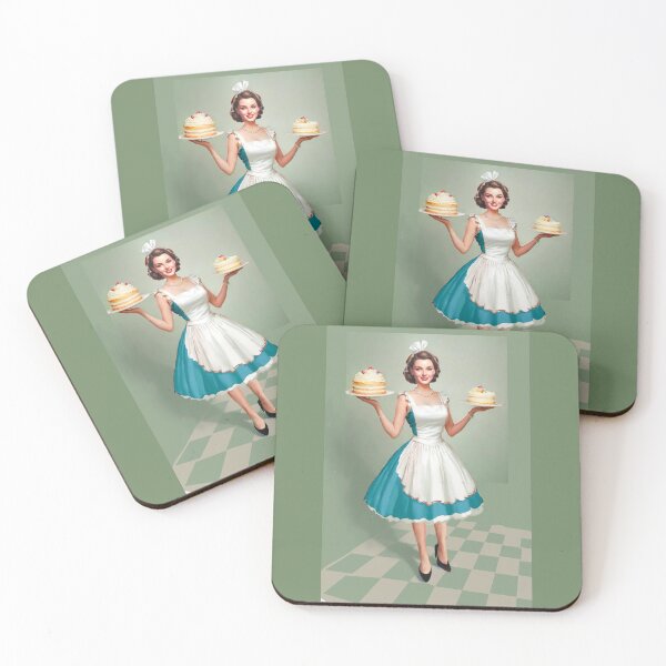 Vintege 1940s order Coasters set of ten, girls