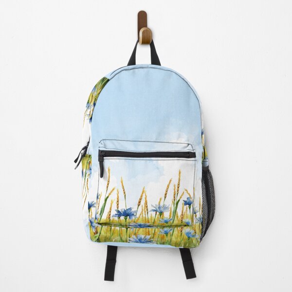 Item preview, Flowery Cornfield, Watercolor Blue Sky, Blue Cornflowers designed and sold by EMMonovi.