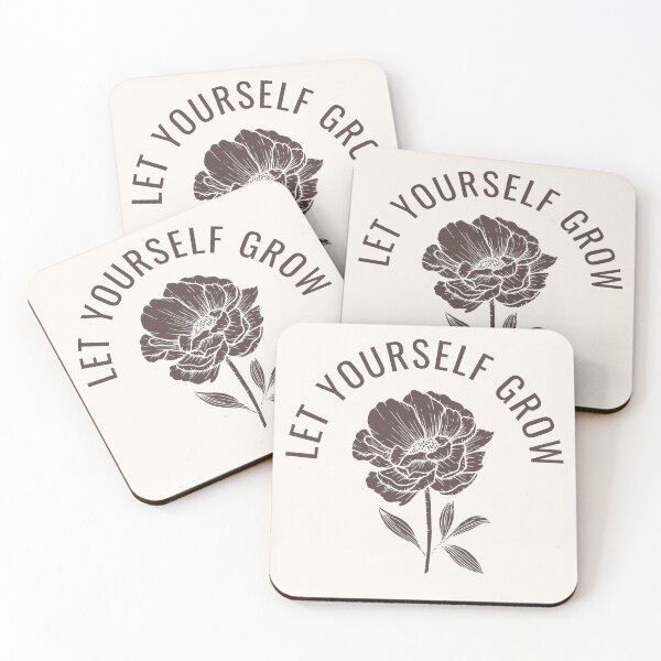 Item preview, Mental health positive affirmation quote "let yourself grow" designed and sold by NeurodiverseTea.